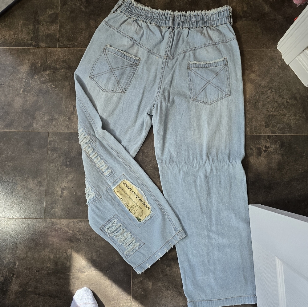 Light Blue Patchwork Jeans - Picture 5 of 5